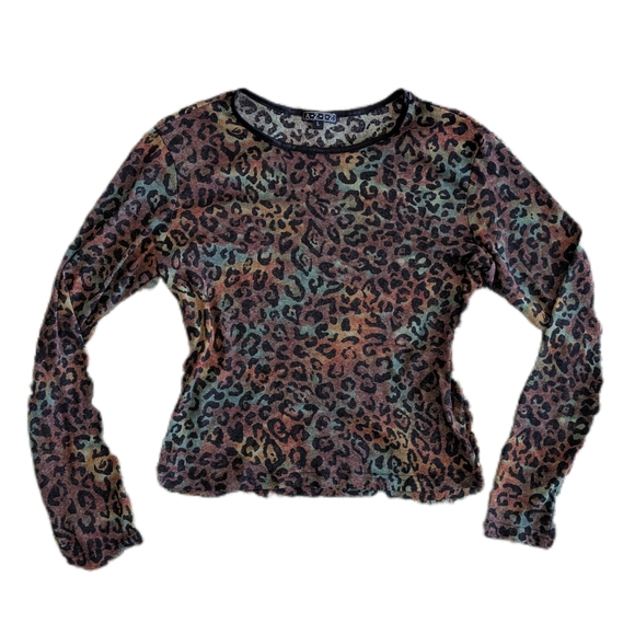 Tops - Y2K Leopard Multicolored Top